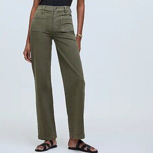 Madewell Emmett Wide-Leg Pants Olive 31